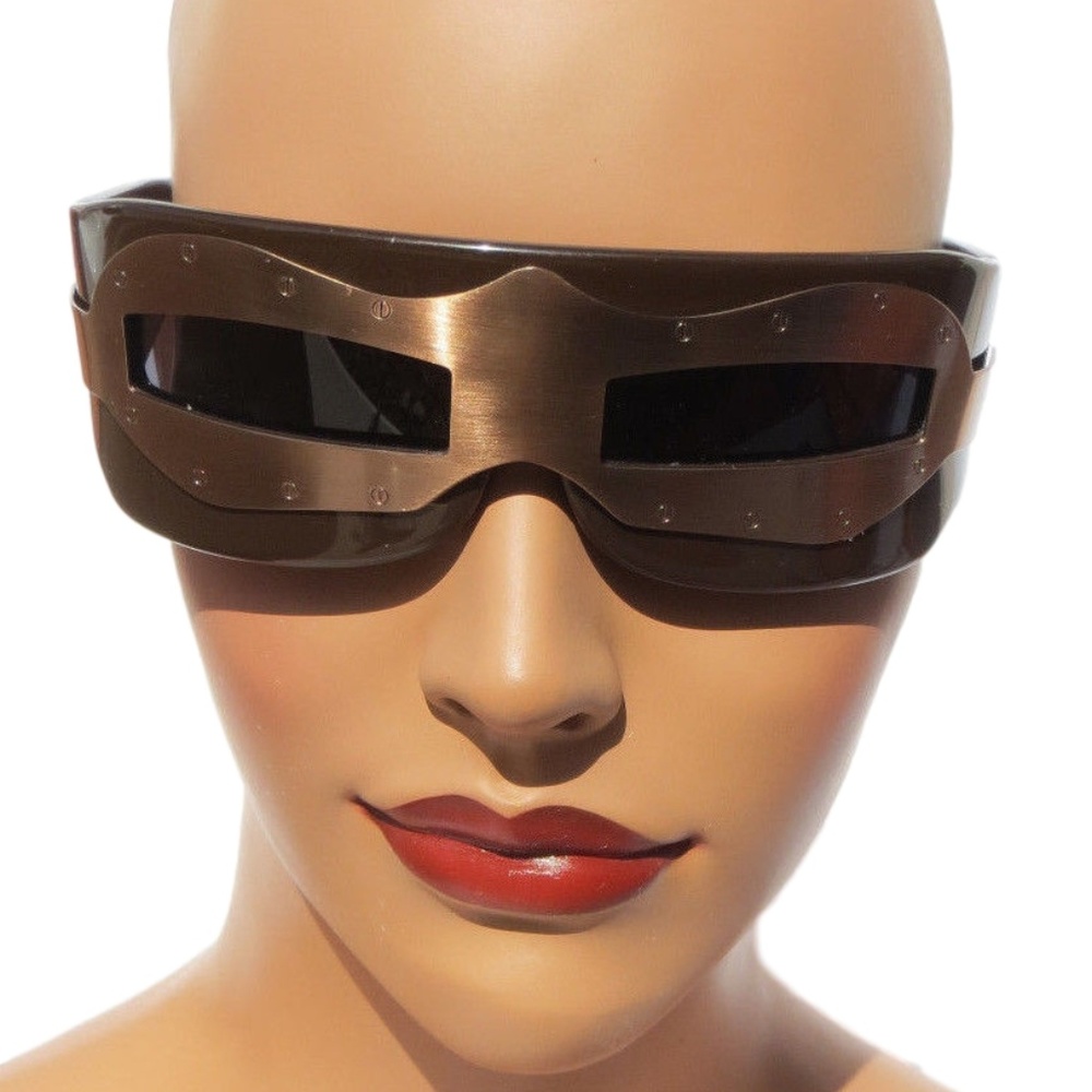 KTZ SUIT OF ARMOUR Brown Bronze Wrap Sunglasses